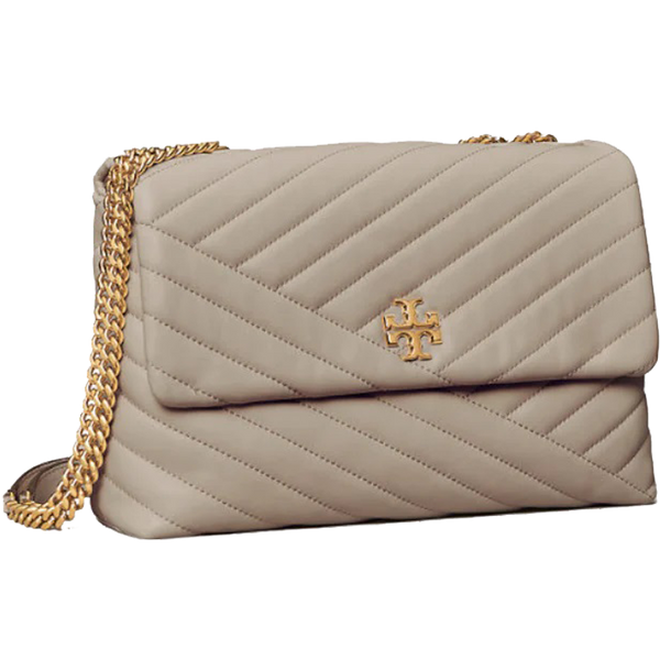Tory Burch Small Lee Radziwill Diamond Quilted Leather Double Bag In Bistro  Brown